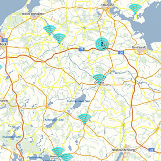 Ausschnitt WLAN-Hotspots M-V
