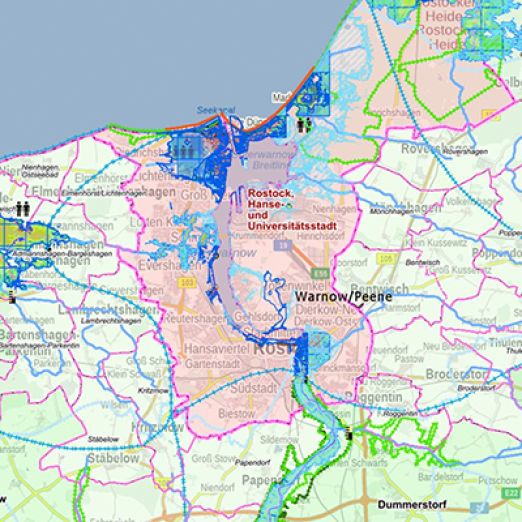 Karte mit Geodateninfrastrukturen
