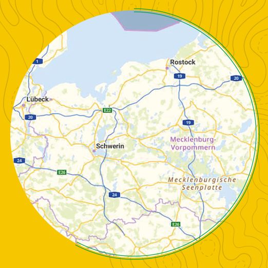 Ausschnitt einer Karte aus Mecklenburg-Vorpommern