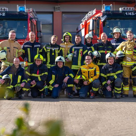 Gruppenbild von Feuerwehrleuten