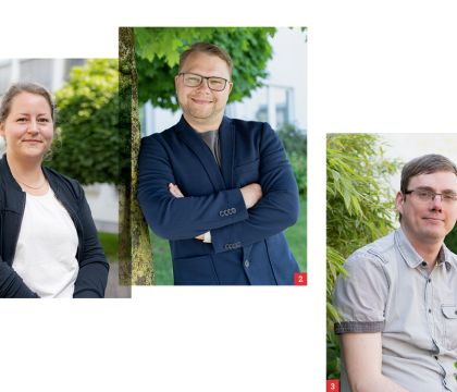 Drei Gesichter aus dem SGB-XIV-Team: Levke Steimle, Enrico Biermann und Andy Klasen